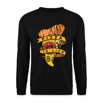 Pizza Life - Sweat-shirt Unisexe - noir - Devant - Alina (178cm) & Michal (187cm)