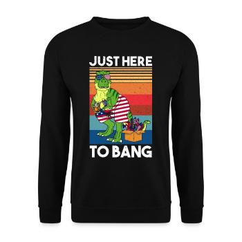 Juste ici pour frapper l’Amérique T-Rex Dino Feux d’artifice - Sweat-shirt Unisexe - noir - Devant - Alina (178cm) & Michal (187cm)