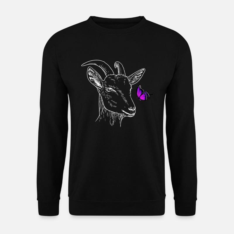 Chèvre avec papillon - Sweat-shirt Unisexe - noir