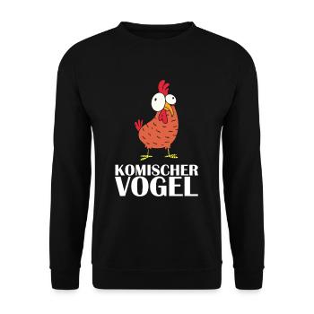 Komischer Vogel - Unisex Pullover - Schwarz - Vorne - Alina (178cm) & Michal (187cm)