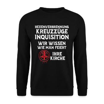 Kreuzzüge Inquisition Kirche wissen wie man feiert - Unisex Pullover - Schwarz - Vorne - Alina (178cm) & Michal (187cm)