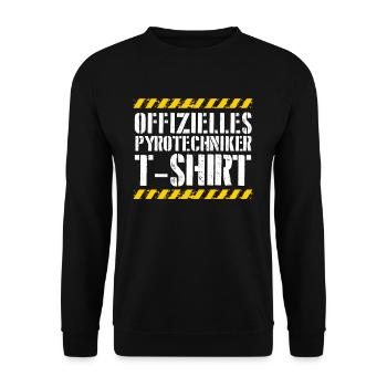 Offizieller Pyrotechniker - Unisex Pullover - Schwarz - Vorne - Alina (178cm) & Michal (187cm)