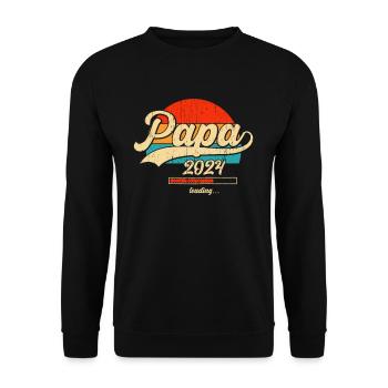 Papa Loading 2024 - Unisex Sweatshirt - black - Front - Alina (178cm) & Michal (187cm)