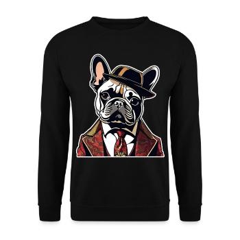French Bulldog T Shirt Dog funny dog design Dogs - Unisex Sweatshirt - black - Front - Alina (178cm) & Michal (187cm)