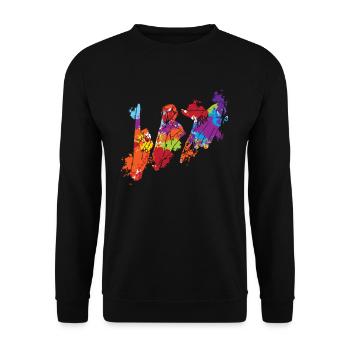 Splash Art 18 7 Pour le Gang Hand Signal - Sweat-shirt Unisexe - noir - Devant - Alina (178cm) & Michal (187cm)