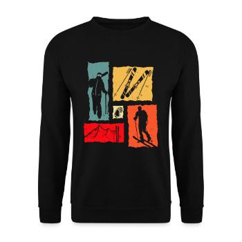 Tourenski Retro - Unisex Pullover - Schwarz - Vorne - Alina (178cm) & Michal (187cm)