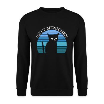 Igitt Menschen Katze - Unisex Pullover - Schwarz - Vorne - Alina (178cm) & Michal (187cm)