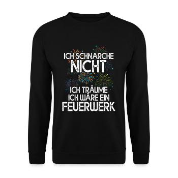 Ich Träume Ich Wäre Ein Feuerwerk - Unisex Pullover - Schwarz - Vorne - Alina (178cm) & Michal (187cm)