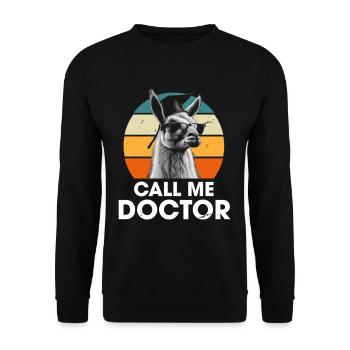 Call Me Doctor Doktor Ph.D Studium - Unisex Pullover - Schwarz - Vorne - Alina (178cm) & Michal (187cm)