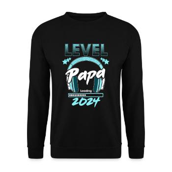 Papa Level Loading 2024 - Unisex Sweatshirt - black - Front - Alina (178cm) & Michal (187cm)