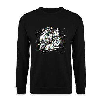 Christmas Motocross - Unisex Pullover - Schwarz - Vorne - Alina (178cm) & Michal (187cm)