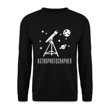 Astrophotographer Telescope Astronomy Astrophotography - Unisex Sweatshirt - black - Front - Alina (178cm) & Michal (187cm)