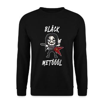 Black Metal Fan Guitarist Funny Festival - Unisex Sweatshirt - black - Front - Alina (178cm) & Michal (187cm)