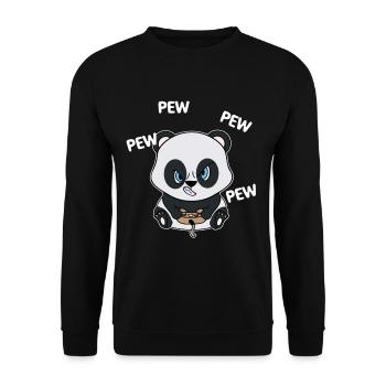 Mignon Gamer Panda Controller Funny Gaming - Sweat-shirt Unisexe - noir - Devant - Alina (178cm) & Michal (187cm)