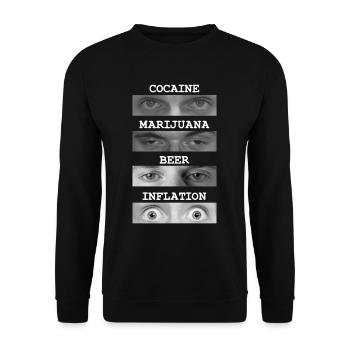 Inflation Shock Stunned Inflation - Unisex Sweatshirt - black - Front - Alina (178cm) & Michal (187cm)
