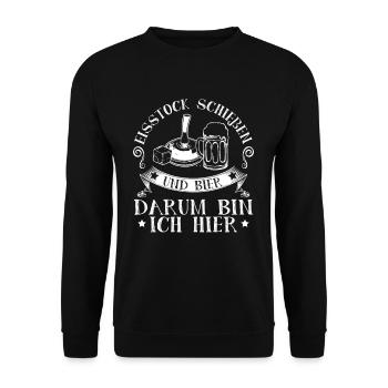 Stockschießen Bier - Unisex Pullover - Schwarz - Vorne - Alina (178cm) & Michal (187cm)