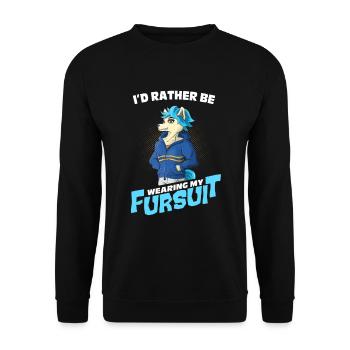 Fursuit Manga Anime Furry Cosplay Fandom - Unisex Pullover - Schwarz - Vorne - Alina (178cm) & Michal (187cm)