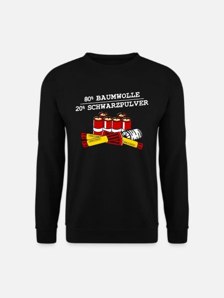 80% Baumwolle 20% Schwarzpulver - Unisex Pullover - Schwarz