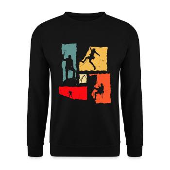 Climber Retro Escalade - Sweat-shirt Unisexe - noir - Devant - Alina (178cm) & Michal (187cm)
