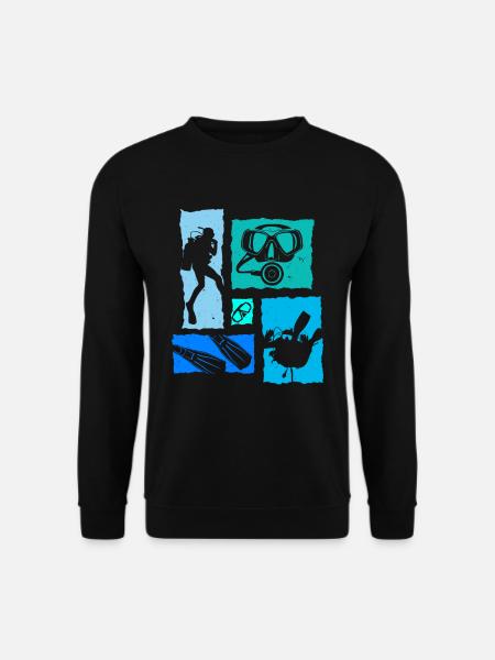 Plongeur Rétro - Sweat-shirt Unisexe - noir