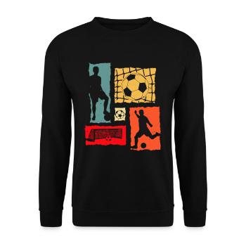 Soccer Player Retro - Unisex Sweatshirt - black - Front - Alina (178cm) & Michal (187cm)
