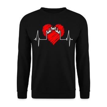 Mailand Skyline Italien Herzschlag Fan Love Milano - Unisex Pullover - Schwarz - Vorne - Alina (178cm) & Michal (187cm)