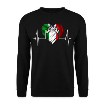 Mailand Skyline Italien Herzschlag Fan Love Milano - Unisex Pullover - Schwarz - Vorne - Alina (178cm) & Michal (187cm)