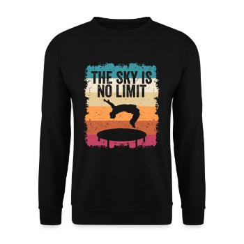 The Sky is No Limit Trampoline - Unisex Sweatshirt - black - Front - Alina (178cm) & Michal (187cm)
