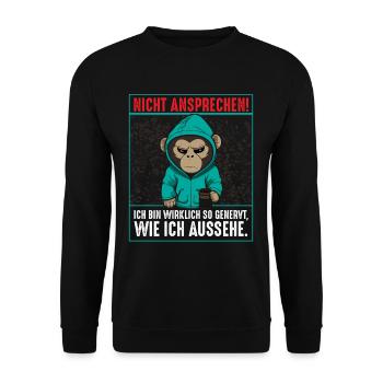 Nicht Ansprechen Ich Bin Wirklich So Genervt - Unisex Pullover - Schwarz - Vorne - Alina (178cm) & Michal (187cm)