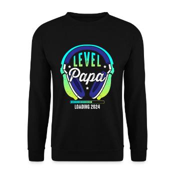 Papa Level Loading 2024 - Unisex Sweatshirt - black - Front - Alina (178cm) & Michal (187cm)
