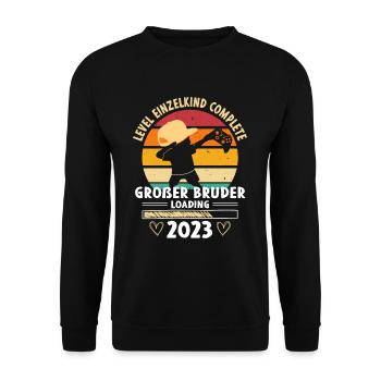 Großer Bruder 2023 Loading Complete Gamer - Unisex Pullover - Schwarz - Vorne - Alina (178cm) & Michal (187cm)