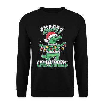 Snappy christmas - Unisex Sweatshirt - black - Front - Alina (178cm) & Michal (187cm)
