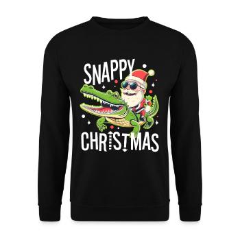 Snappy christmas - Unisex Sweatshirt - black - Front - Alina (178cm) & Michal (187cm)