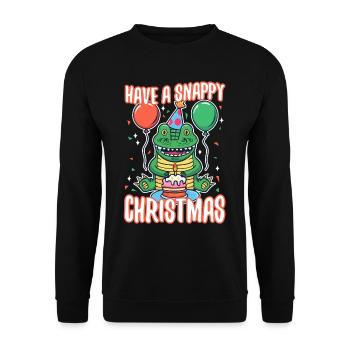 Have a Snappy Birthday - Unisex Sweatshirt - black - Front - Alina (178cm) & Michal (187cm)
