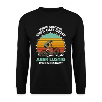 Keine Ahnung Obs Gut Geht Aber Wirds Bestimmt - Unisex Pullover - Schwarz - Vorne - Alina (178cm) & Michal (187cm)
