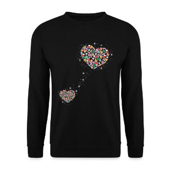 Enceinte Maman Chat Maman Maman Deux Coeurs - Sweat-shirt Unisexe - noir - Devant - Alina (178cm) & Michal (187cm)