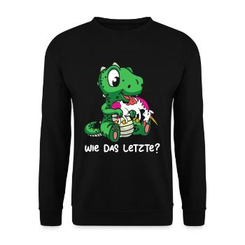 Drachen Wie Das Letzte Drache frisst Einhorn - Unisex Pullover - Schwarz - Vorne - Alina (178cm) & Michal (187cm)