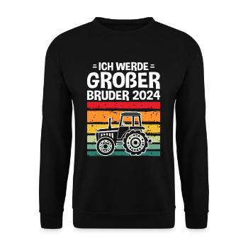 Ich Werde Großer Bruder 2024 - Unisex Pullover - Schwarz - Vorne - Alina (178cm) & Michal (187cm)