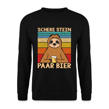  Bier Faultier - Unisex Pullover - Schwarz - Vorne - Alina (178cm) & Michal (187cm)
