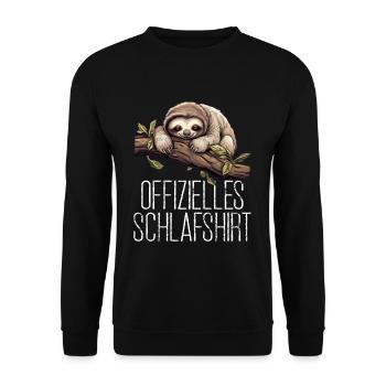 Offizelles Schlafshirt Faultier - Unisex Pullover - Schwarz - Vorne - Alina (178cm) & Michal (187cm)
