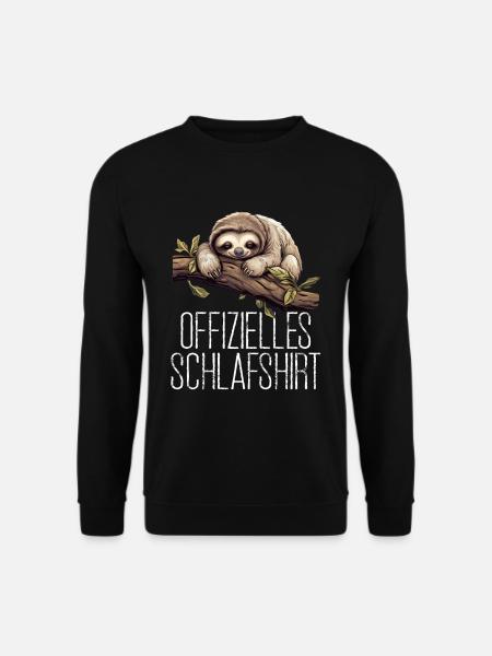 Offizelles Schlafshirt Faultier - Unisex Pullover - Schwarz