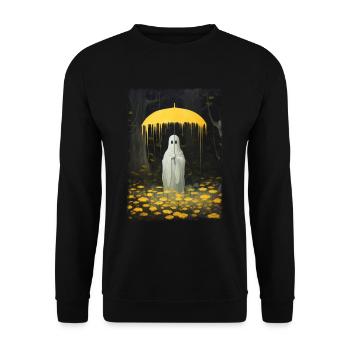 Halloween Spooky Ghost In The Forest Umbrella - Unisex Pullover - Schwarz - Vorne - Alina (178cm) & Michal (187cm)