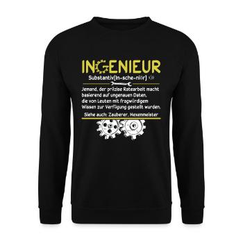 Definition Ingenieur - Unisex Pullover - Schwarz - Vorne - Alina (178cm) & Michal (187cm)