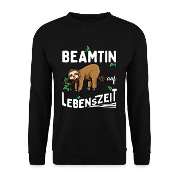 Beamtin auf Lebenszeit Beamter for Life - Unisex Pullover - Schwarz - Vorne - Alina (178cm) & Michal (187cm)
