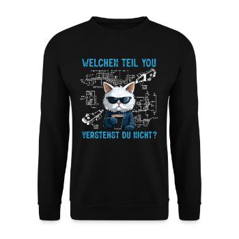 Welchen Teil von verstehst du nicht CAD Zeichnung - Unisex Pullover - Schwarz - Vorne - Alina (178cm) & Michal (187cm)