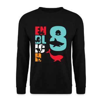 Enfin 8 Requin - Sweat-shirt Unisexe - noir - Devant - Alina (178cm) & Michal (187cm)