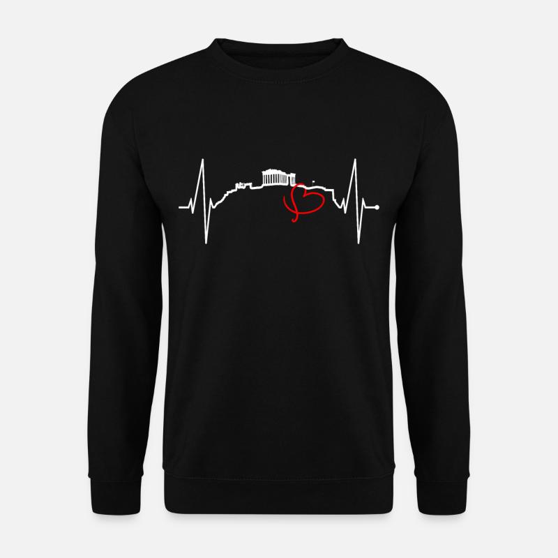 Athènes Skyline Heartbeat Grèce Acropole - Sweat-shirt Unisexe - noir
