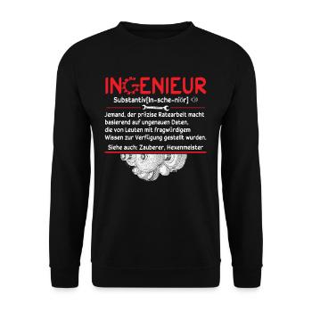 Definition Ingenieur - Unisex Pullover - Schwarz - Vorne - Alina (178cm) & Michal (187cm)