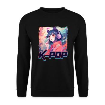 K-Pop Music Album Cover - Anime Shirt - Unisex Sweatshirt - black - Front - Alina (178cm) & Michal (187cm)