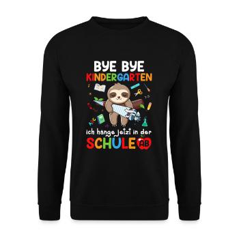 Bye Bye Kindergarten Ich Hänge Jetzt In Der Schule - Unisex Pullover - Schwarz - Vorne - Alina (178cm) & Michal (187cm)